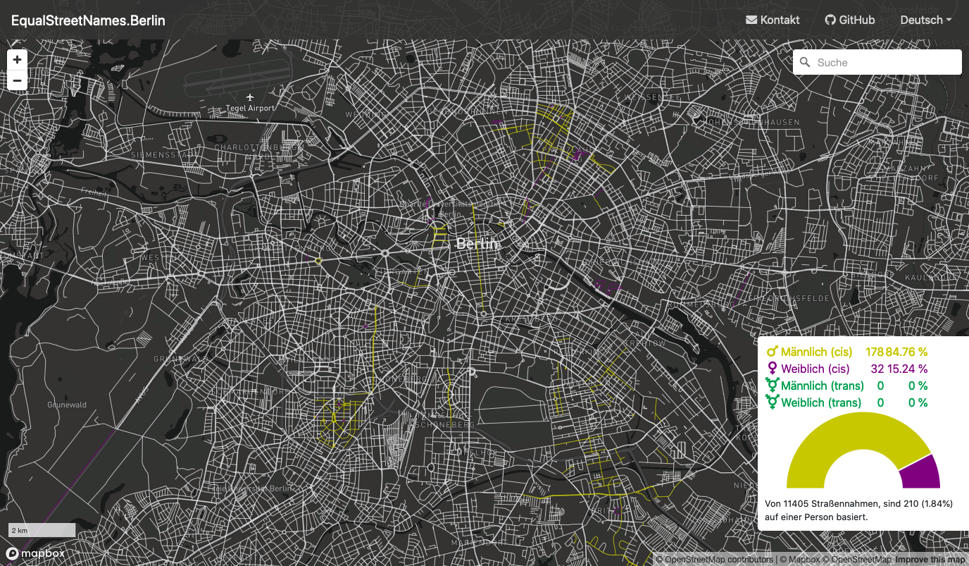 screenshot of the EqualStreetNames.Berlin website
