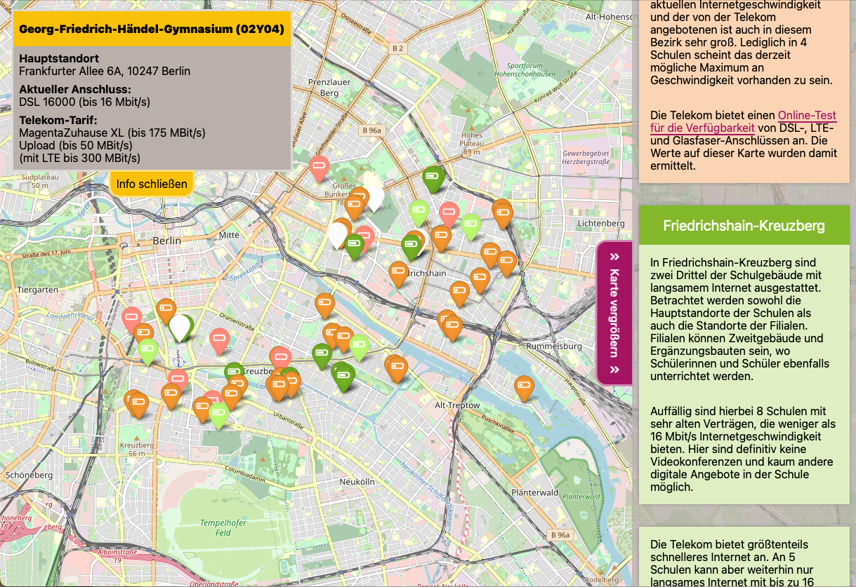 Screenshot of Internet@Schule Website